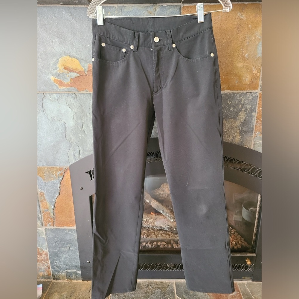 Bogner Black Stretchy Polyester Blend Skinny Slim Fit Pants size 6 long